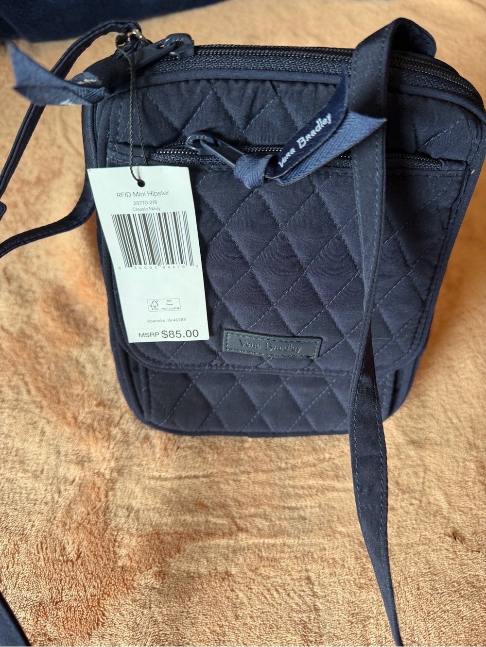Vera Bradley Navy Quilted  Mini Crossbody